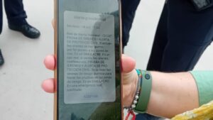 Missatge d'alerta de Protecció Civil al mòbil (Generalitat de Catalunya)