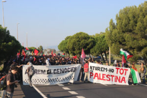 Marxa per Palestina a la Ronda Litoral de Barcelona (Maria Asmarat, ACN)