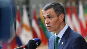 El president del Govern d'Espanya, Pedro Sánchez, a la seva arribada a un Consell Europeu (Unió Europea)