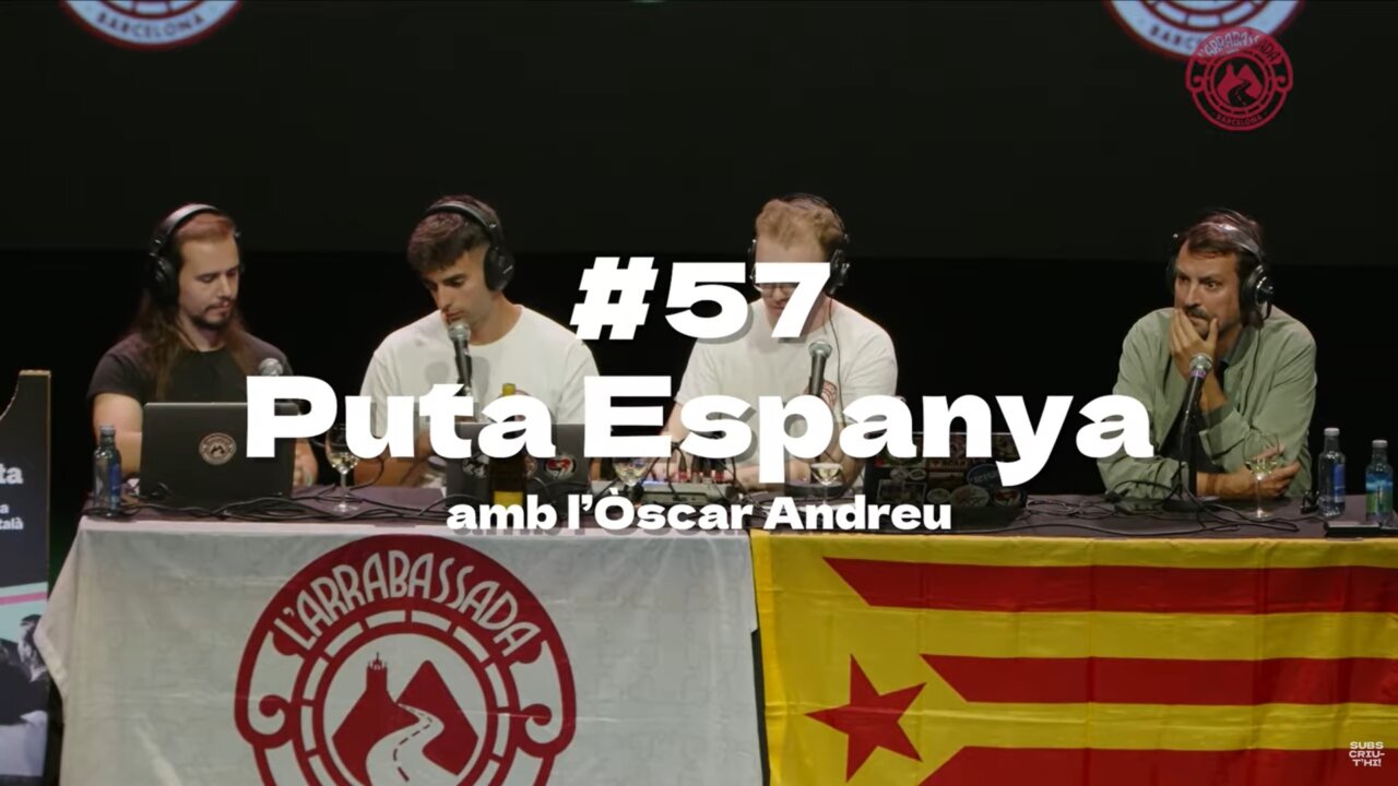 Òscar Andreu durant el podcast L'Arrabassada amb el títol Puta Espanya