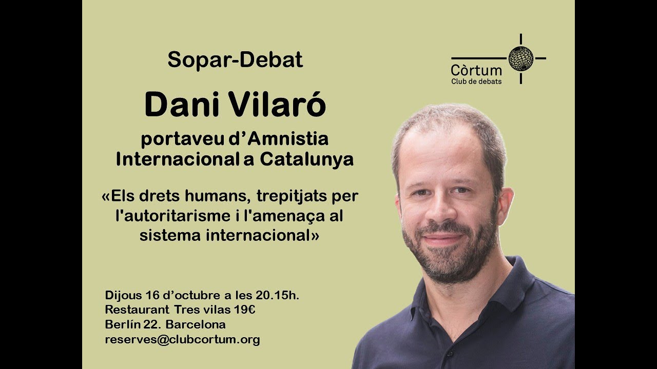 Dani Vilaró parlant sobre drets humans en un sopar debat